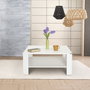 Hanah Home Mesa de Centro Blanca con Almacenamiento